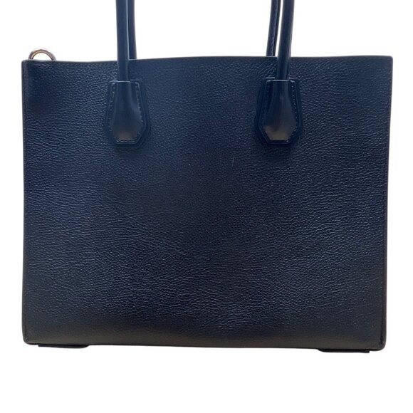 Michael Kors Black Pebbled Leather Satchel  With Gold Hardware & Charm Tote Bag - Picture 3 of 13